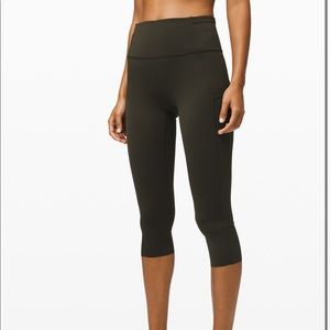 Lululemon Fast and Free 19” leggings olive size 4